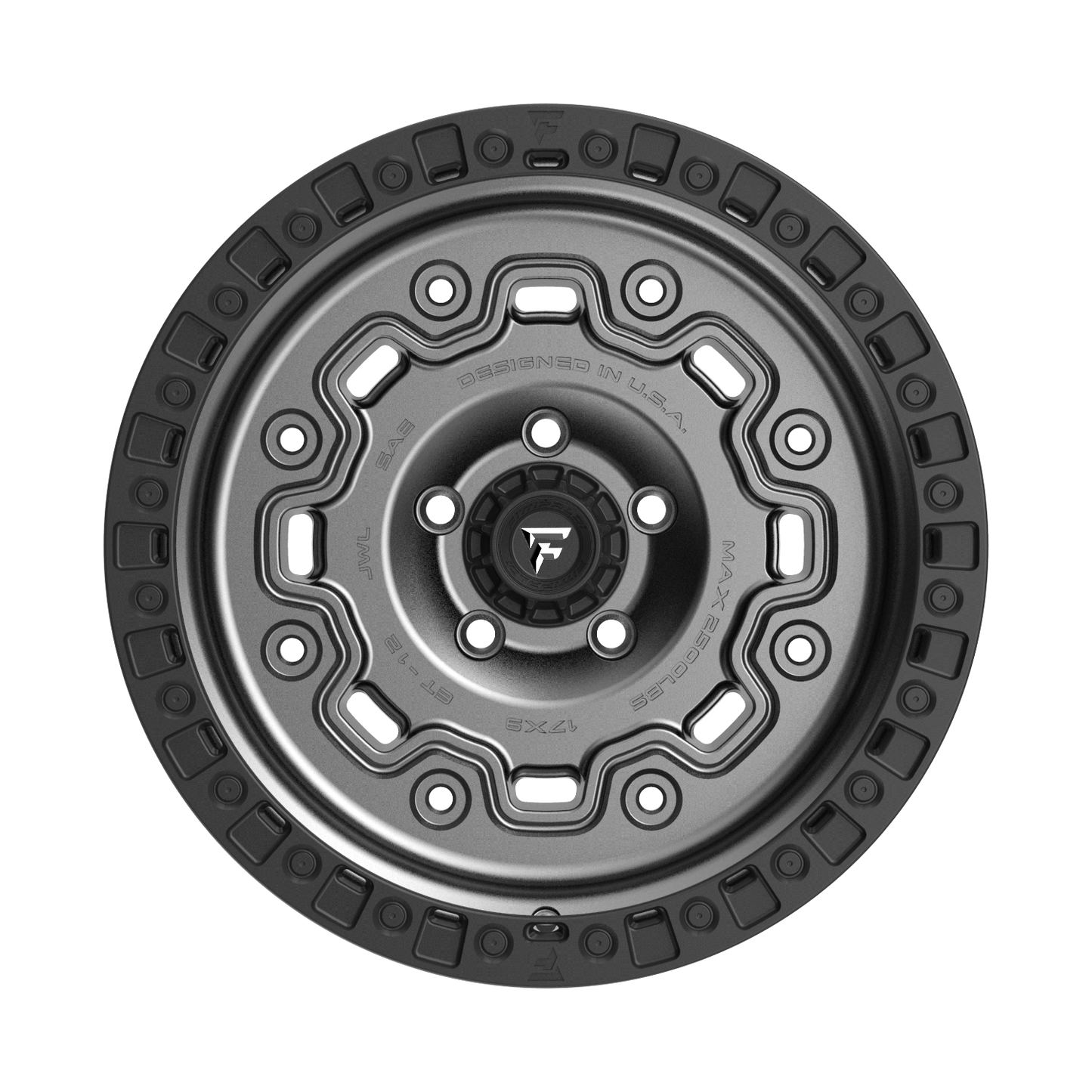 FITTIPALDI OFFROAD FT100AB 17X9, PCD 5X5.00, ET -12, CB 71.5-SATIN ANTHRACITE BLACK RING