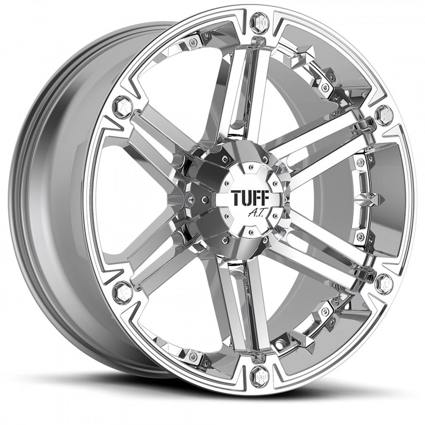 Tuff T01 22X9.5 0 6X135/6X5.3/6X139.7/6X5.5 SILVER W/ BRUSHED SILVER FACE