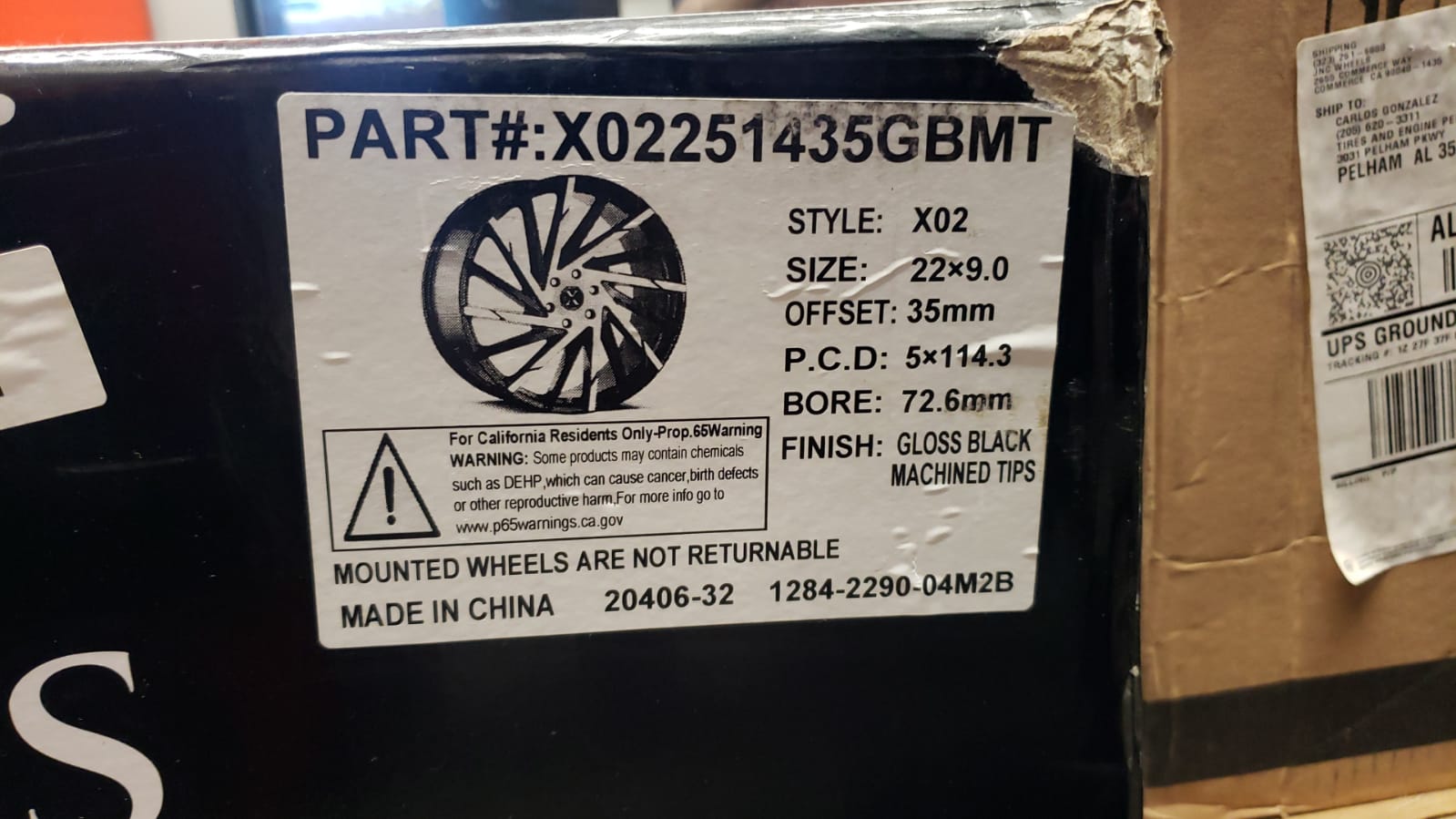 Xcess X02 22x9 +35 5x114.3 GLOSS BLACK MACHINED