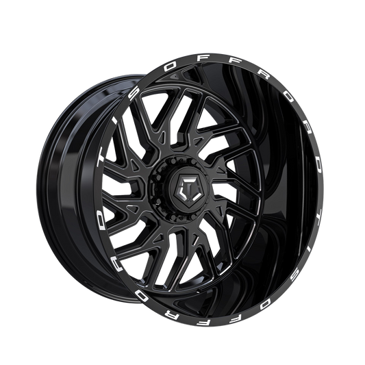TIS 544BM 20x10 -25 Gloss Black Milled