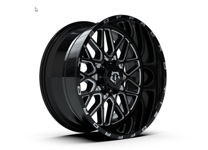 TIS 548BM 24x12 -44 6x135/6x139.7 GLOSS BLACK/MILLED ACCENTS