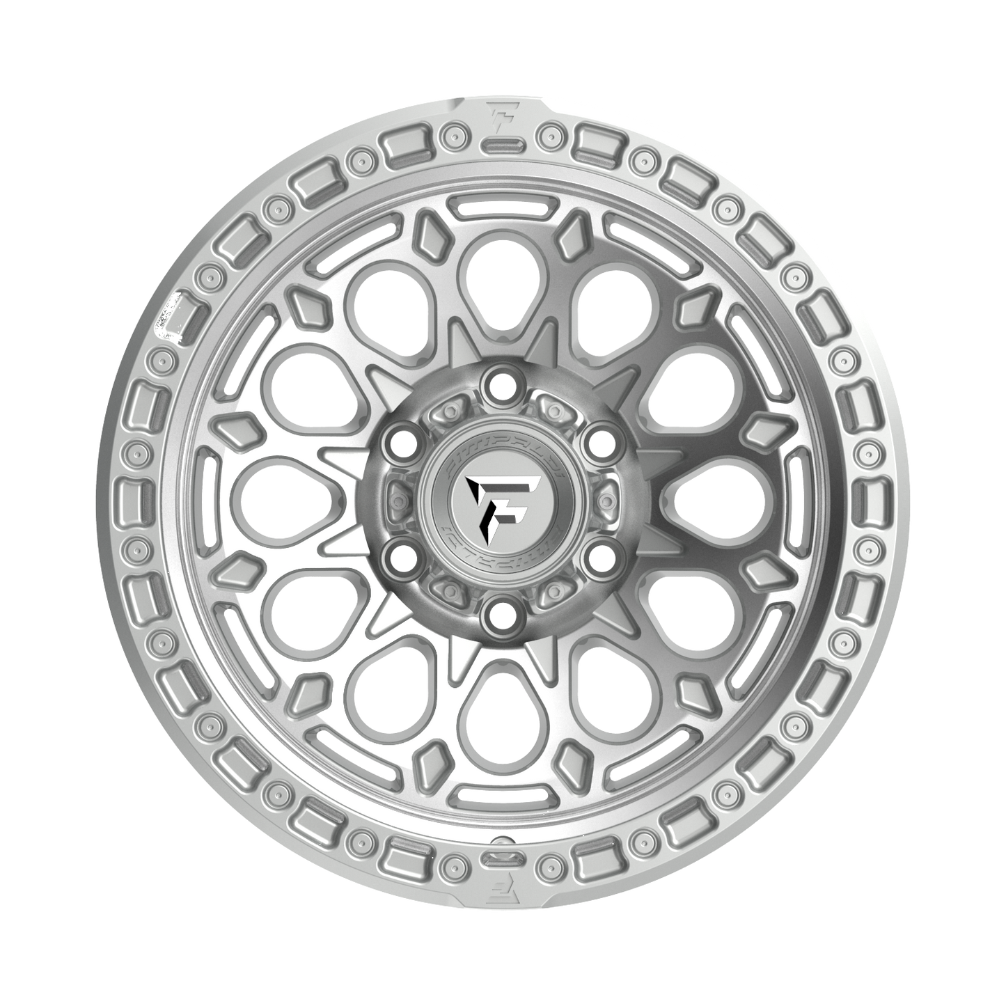 FITTIPALDI OFFROAD FT101MS 17X9, PCD 6X5.50, ET -12, CB 106.2-GLOSS SILVER WITH MACHINED FACE AND UNDERCUT