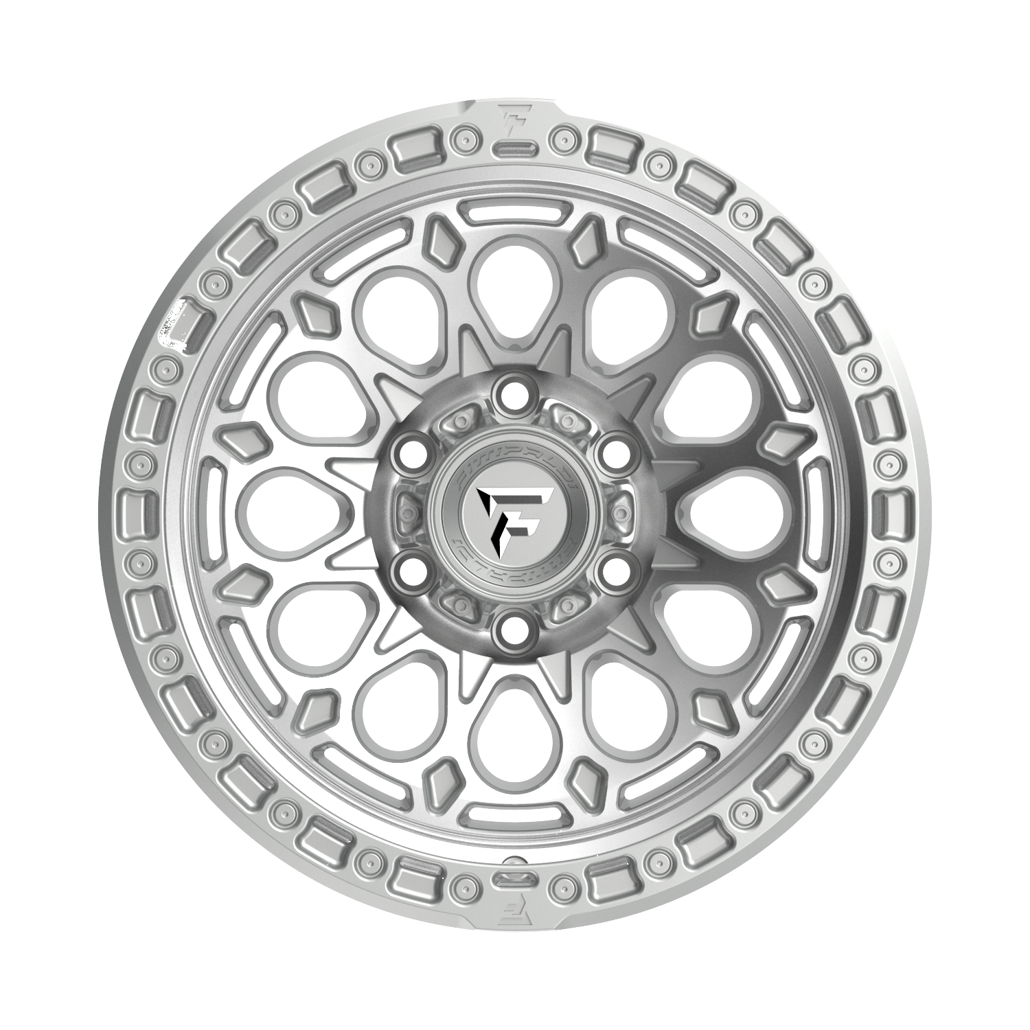 FITTIPALDI OFFROAD FT101MS 17X9, PCD 6X5.50, ET -12, CB 106.2-GLOSS SILVER WITH MACHINED FACE AND UNDERCUT