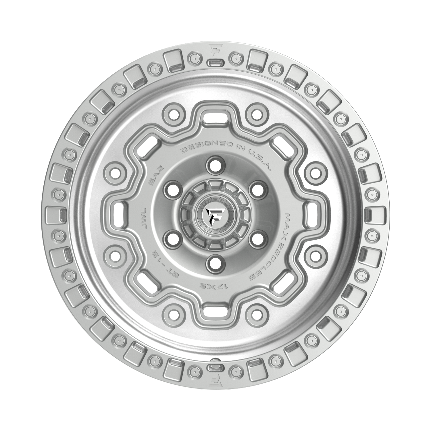 FITTIPALDI OFFROAD FT100MS 17X9, PCD 6X5.50, ET -12, CB 106.2-GLOSS SILVER MACHINED