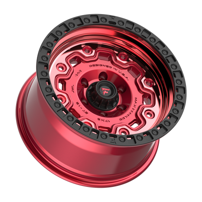 FITTIPALDI FT100RTB 17X9, PCD 6X135, ET-12, CB 87.1-MACHINED W/ GLOSS RED TINT & SATIN BLACK RING