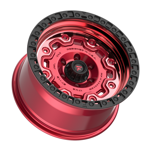 FITTIPALDI FT100RTB 17X9, PCD 6X135, ET-12, CB 87.1-MACHINED W/ GLOSS RED TINT & SATIN BLACK RING