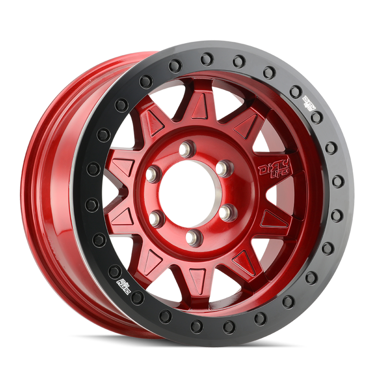 DIRTY LIFE ROADKILL RACE 9302 17X9 -14 6x135 CRIMSON CANDY RED BEADLOCK