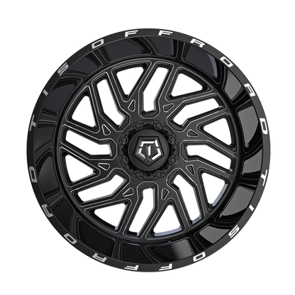 TIS 544BM 20x10 -25 Gloss Black Milled