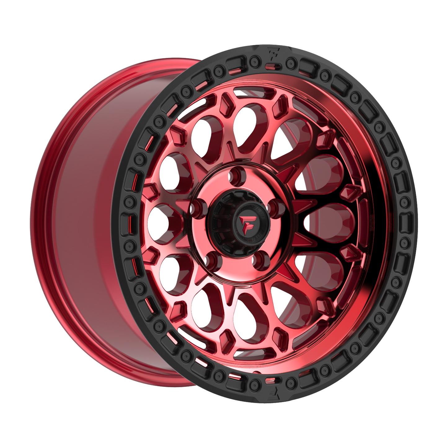 FITTIPALDI FT101RTB 17X9, PCD 5X5.00, ET-12, CB 71.5-MACHINED W/ GLOSS RED TINT & SATIN BLACK RING
