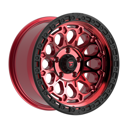 FITTIPALDI FT101RTB 17X9, PCD 5X5.00, ET-12, CB 71.5-MACHINED W/ GLOSS RED TINT & SATIN BLACK RING