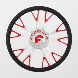 Forgiato Distintivo Steering Wheel Brushed & VICTORY RED