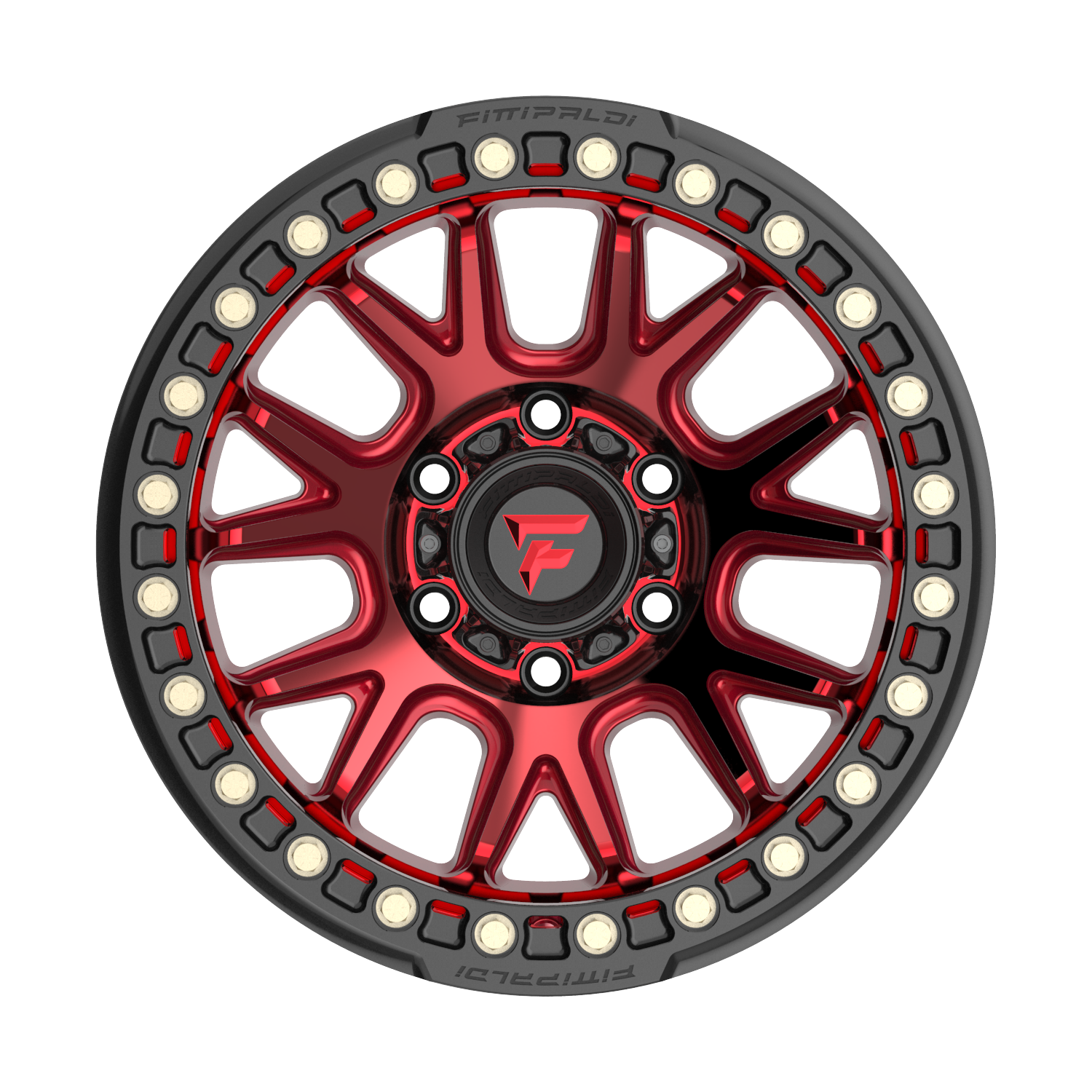 FITTIPALDI FB151R 17X9, PCD 6X5.50, ET -38, CB 106.2-METALLIC RED WITH RED TINT