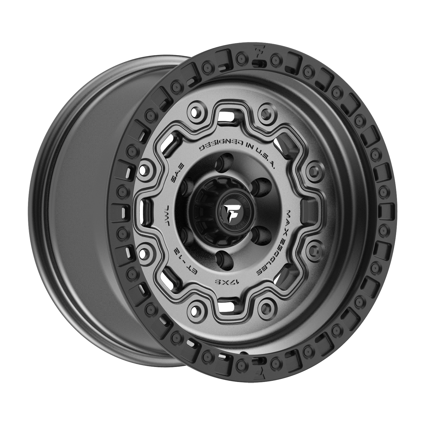 FITTIPALDI OFFROAD FT100AB 17X9, PCD 6X5.50, ET -12, CB 106.2-SATIN ANTHRACITE BLACK RING