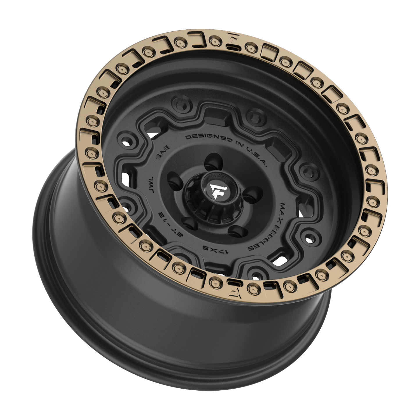 FITTIPALDI OFFROAD FT100BZ 17X9, PCD 5X5.00, ET -12, CB 71.5-SATIN BLACK WITH BRONZE RING