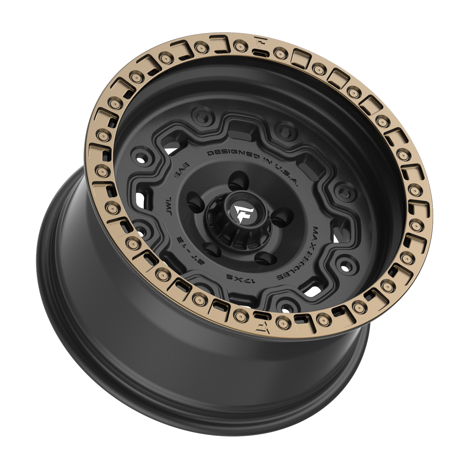 FITTIPALDI OFFROAD FT100BZ 17X9, PCD 5X5.00, ET -12, CB 71.5-SATIN BLACK WITH BRONZE RING