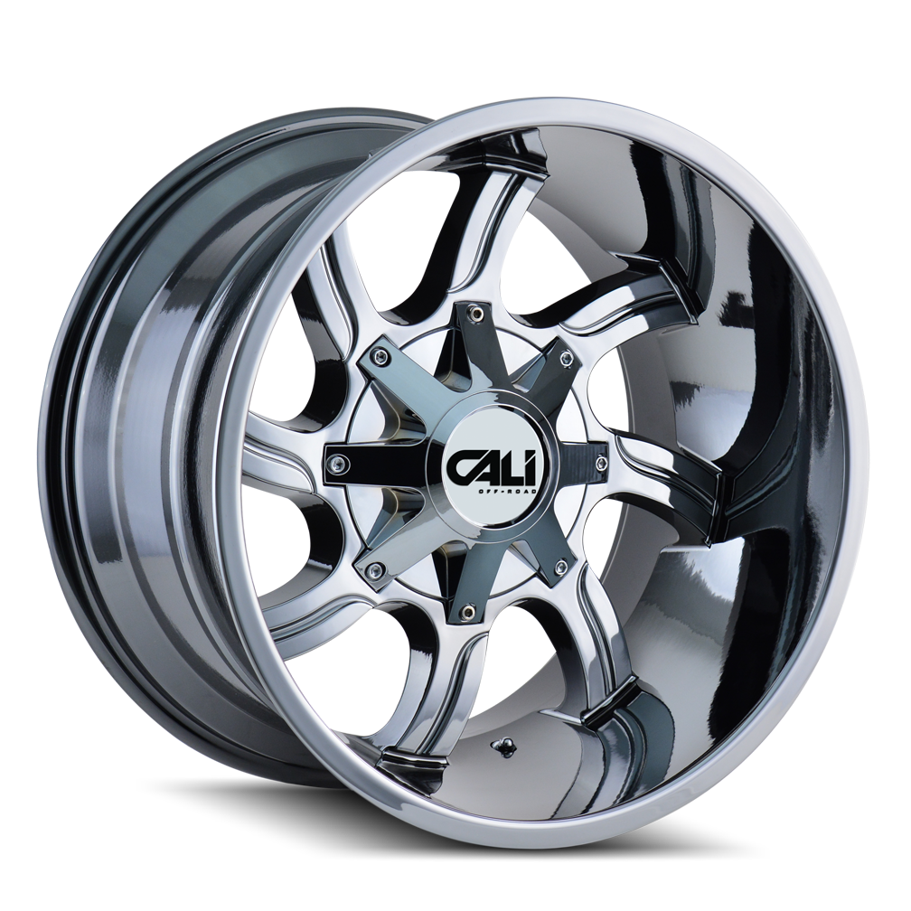 CALI OFF-ROAD TWISTED 9102 20X9 0MM 8x165.1/8x170 130.8MM CHROME
