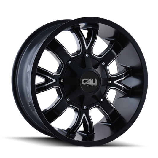 CALI OFF-ROAD DIRTY 9104 22X10 -19MM 5x127/5x139.7 87MM SATIN BLACK/MILLED SPOKES