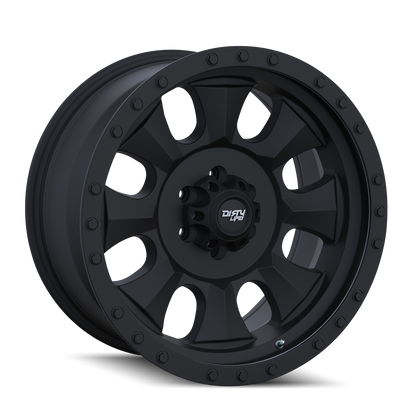 DIRTY LIFE IRONMAN 9300 20X10 -19 5x127 MATTE BLACK W/SIMULATED RING