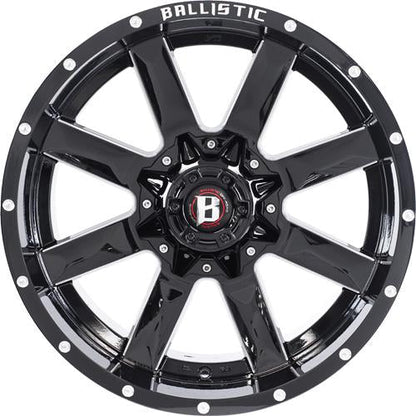 Ballistic 959 Rage 24x14 -81 8x170/8x6.5 Gloss Black/Milled