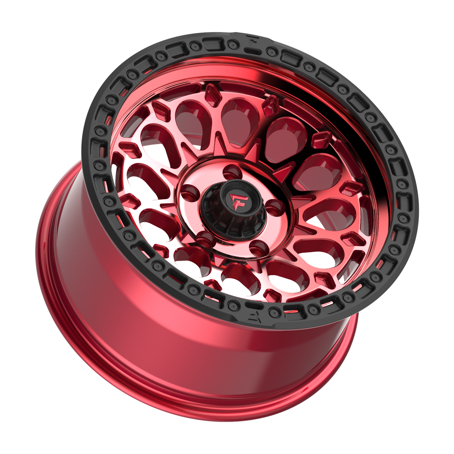 FITTIPALDI FT101RTB 17X9, PCD 5X5.00, ET-12, CB 71.5-MACHINED W/ GLOSS RED TINT & SATIN BLACK RING