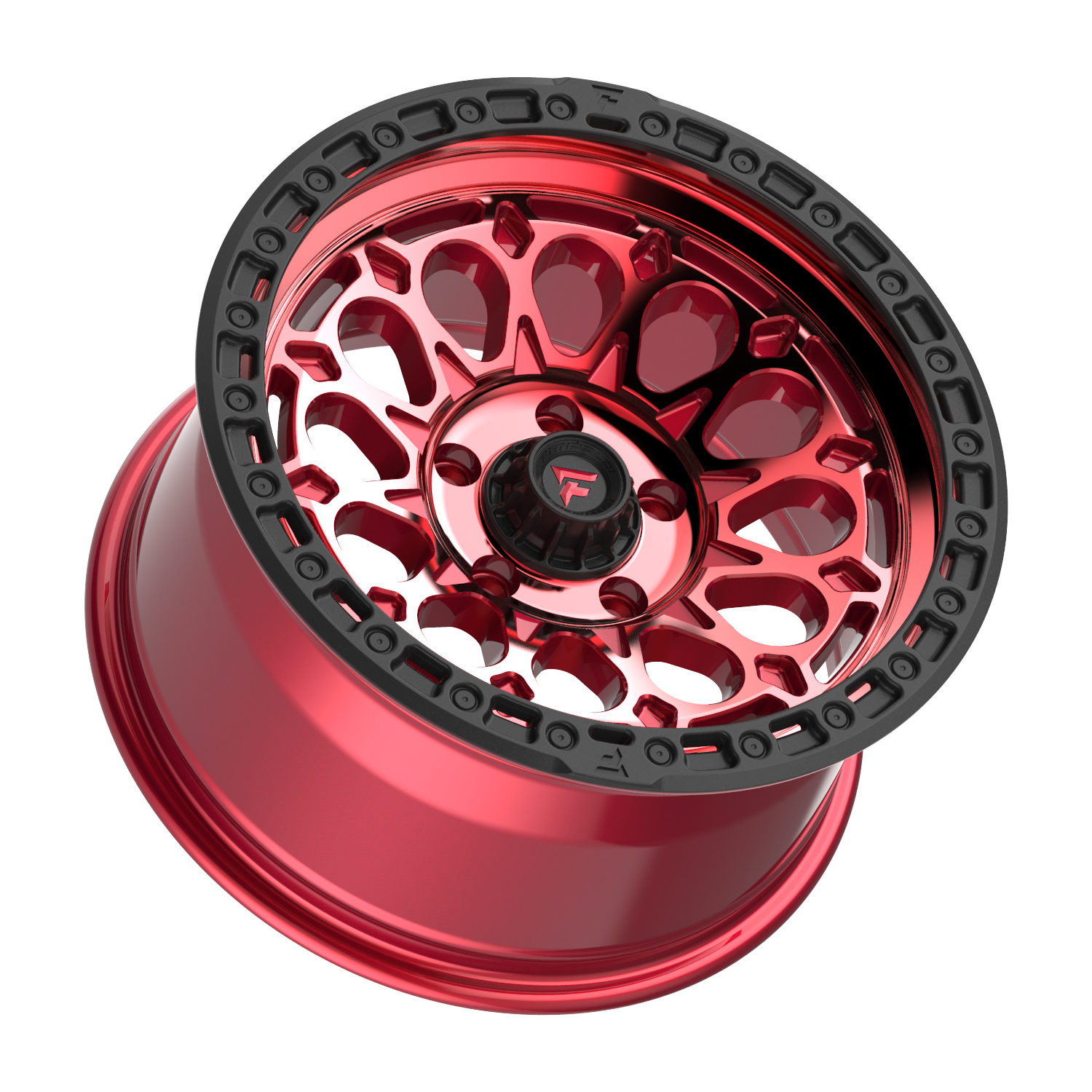 FITTIPALDI FT101RTB 17X9, PCD 5X5.00, ET-12, CB 71.5-MACHINED W/ GLOSS RED TINT & SATIN BLACK RING