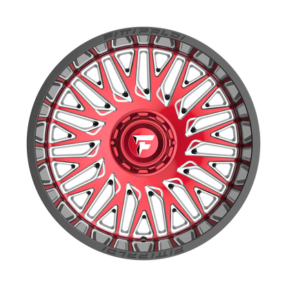 FITTIPALDI OFFROAD FA07MBRM 22X12, PCD 6X135/6X5.50, ET -44, CB 106.2-GLOSS BLACK MACHINED FACE, RED TINT, AND MILLED WINDOWS