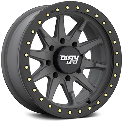 DIRTY LIFE DT-2 9304 17X9 -12 5x127 MATTE GUNMETAL W/SIMULATED RING