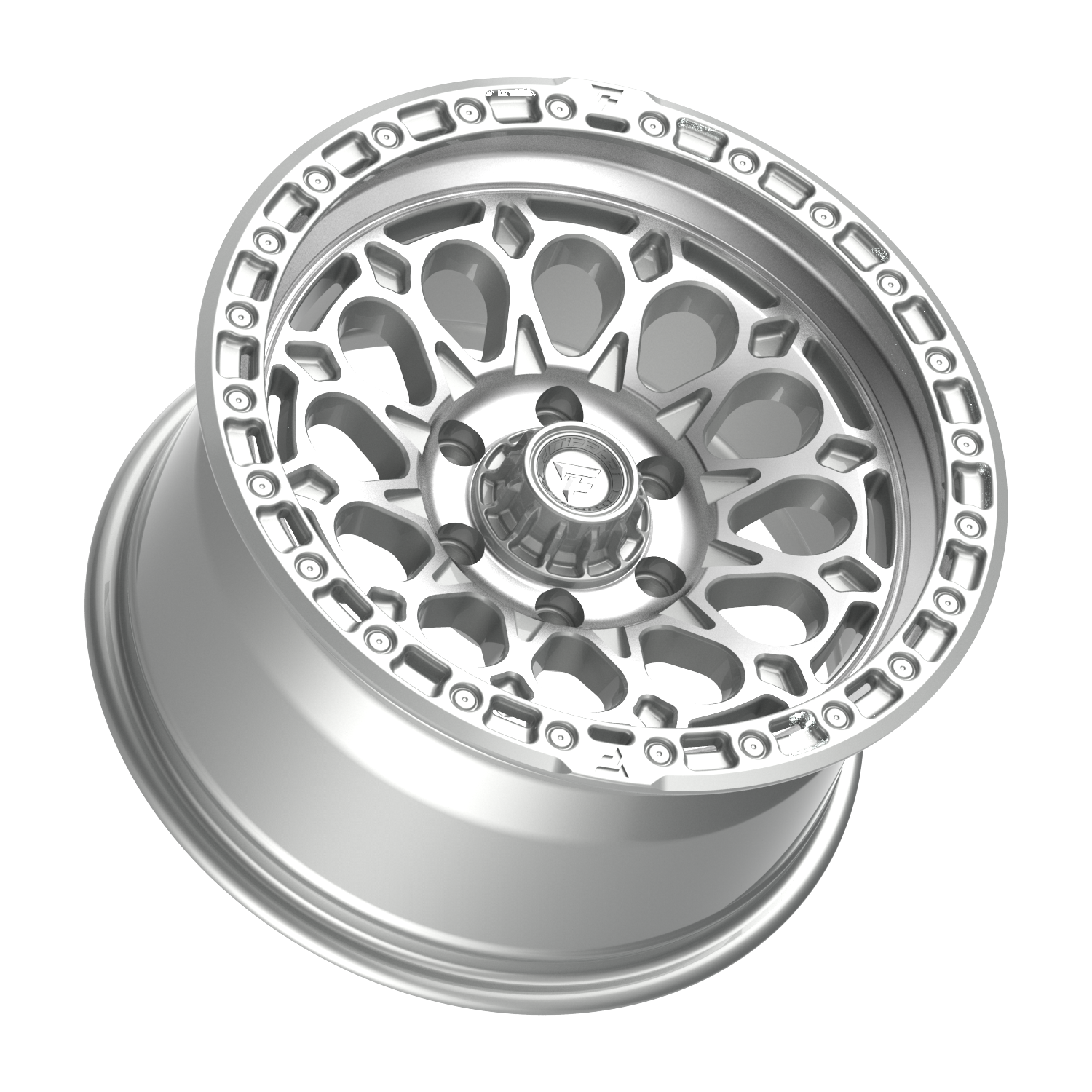 FITTIPALDI OFFROAD FT101MS 17X9, PCD 6X135, ET -12, CB 87.1-GLOSS SILVER WITH MACHINED FACE AND UNDERCUT