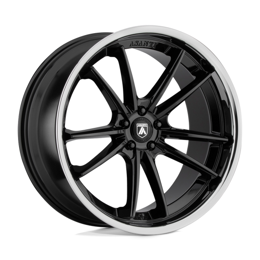 ASANTI BLACK ABL-23 SIGMA 20X9 25 5X112 GLOSS BLACK CHROME LIP