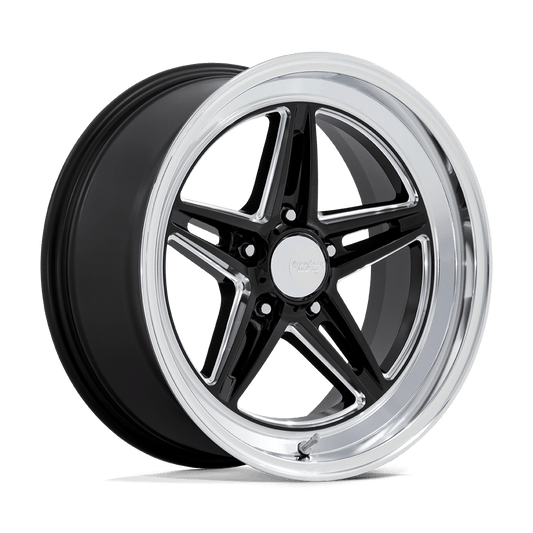 AMERICAN RACING VINTAGE VN514 GROOVE 18X10 12 5X114.3 GLOSS BLACK MILLED WITH DIAMOND CUT LIP