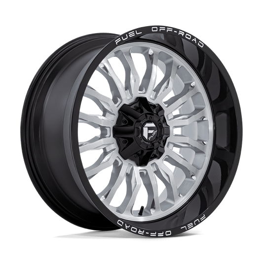 FUEL 1PC D798 ARC 22X10 -18 6X135/6X139.7 SILVER BRUSHED FACE WITH MILLED BLACK LIP
