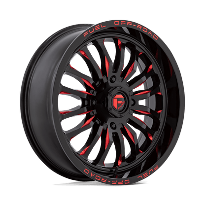 FUEL UTV D822 ARC UTV 20X7 13 4X137 GLOSS BLACK MILLED RED