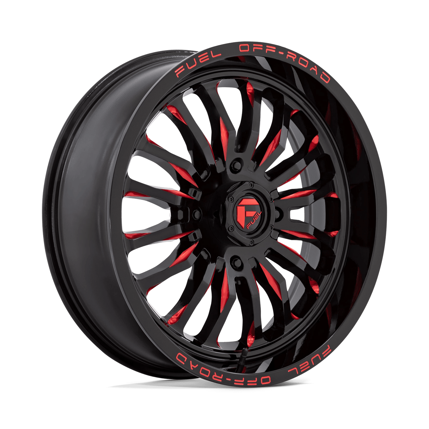 FUEL UTV D822 ARC UTV 20X7 13 4X137 GLOSS BLACK MILLED RED