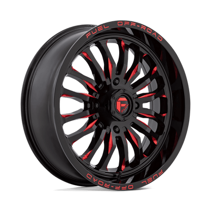 FUEL UTV D822 ARC UTV 20X7 13 4X137 GLOSS BLACK MILLED RED