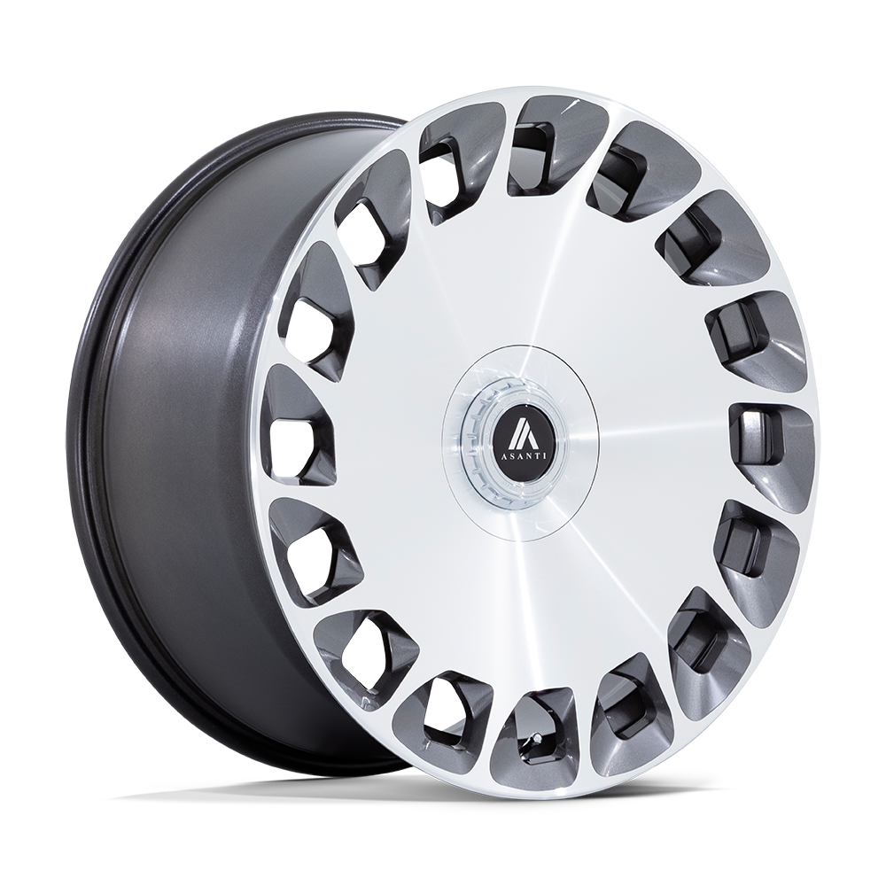 ASANTI BLACK ABL-45 ARISTOCRAT 24X10 15 BLANK GLOSS PLATINUM WITH BRIGHT MACHINED FACE