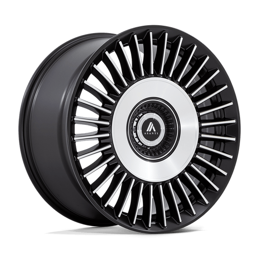 ASANTI BLACK ABL-40 TIARA 22X10.5 18 5X115/5X120 SATIN BLACK WITH BRIGHT MACHINED FACE