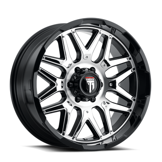AMERICAN TRUXX GRIND AT151 20x9 0 6x135 GLOSS BLACK/MACHINED W/ CHROME INSERT