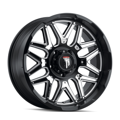 AMERICAN TRUXX GRIND AT151 20X9 0 5x139.7 MATTE BLACK/MILLED W/ CHROME INSERT