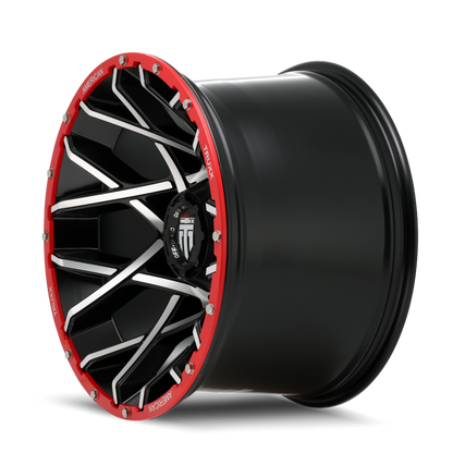 AMERICAN TRUXX GRIDLOCK AT1901 20x12 -44 8x170 BLACK/MACHINED/RED BEADLOCK
