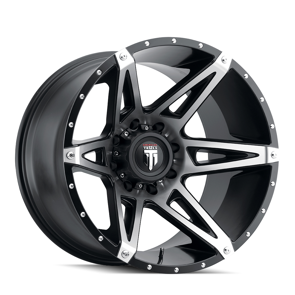AMERICAN TRUXX KUTZ AT1902 20x9 -12 8x165.1 BLACK/MACHINED