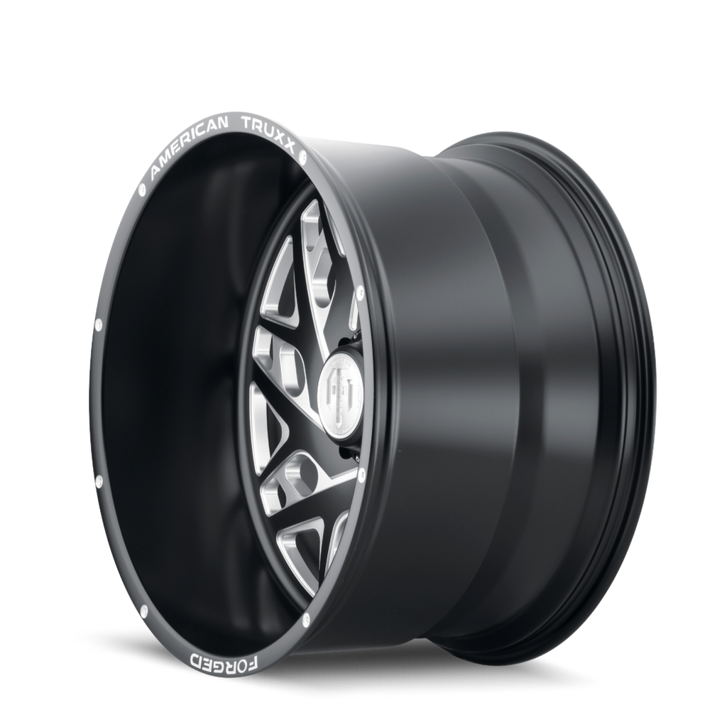 AMERICAN TRUXX FORGED ARIES ATF1909 22X12 -44 8x180 MATTE BLACK/MILLED