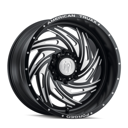 AMERICAN TRUXX FORGED TWISTED ATF1911 22X12 -44 8x165.1 MATTE BLACK/MILLED