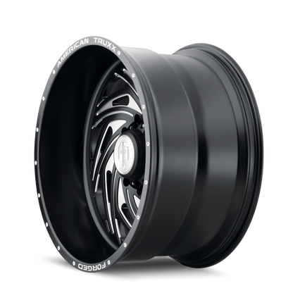 AMERICAN TRUXX FORGED TWISTED ATF1911 22X12 -44 8x165.1 MATTE BLACK/MILLED