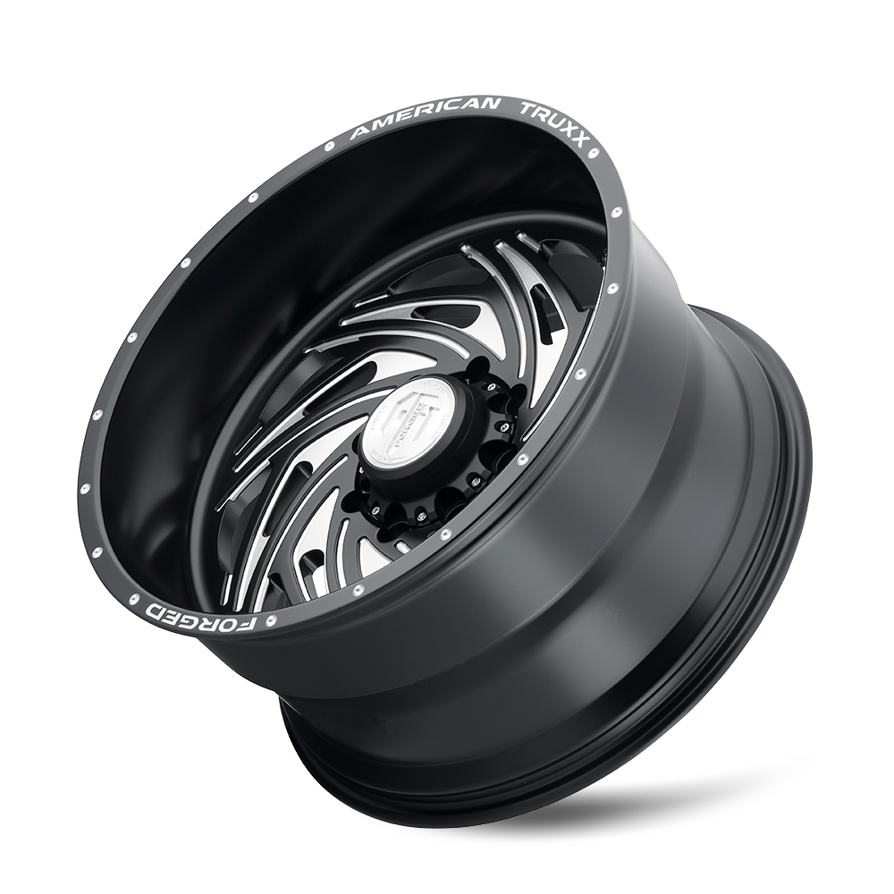 AMERICAN TRUXX FORGED TWISTED ATF1911 22X12 -44 8x170 MATTE BLACK/MILLED