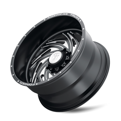 AMERICAN TRUXX FORGED TWISTED ATF1911 22X12 -44 8x165.1 MATTE BLACK/MILLED