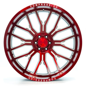 AXE Compression Forged Off-Road AX6.2 24x12 -44 6x135/6x139.7 (6x5.5) Candy Red