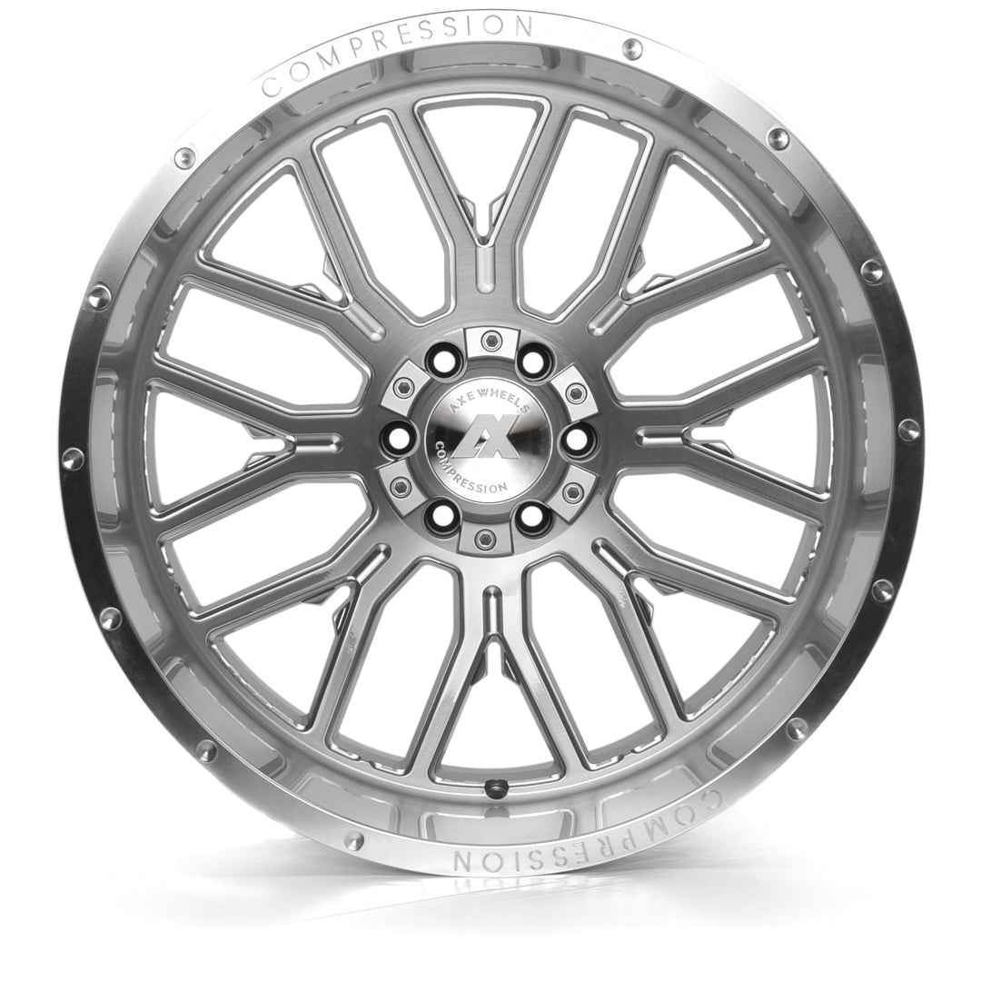 AXE Compression Forged Off-Road AX6.1 22x12 -44 8x180 Silver Brush Milled