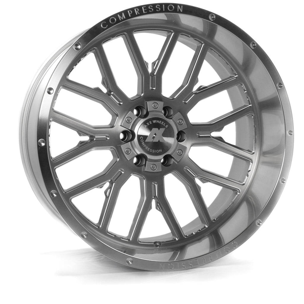 AXE Compression Forged Off-Road AX6.1 26x14 -76 8x165.1 (8x6.5) Silver Brush Milled