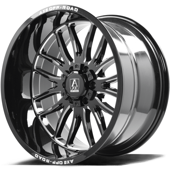 AXE Off-Road Hades 22x12 -44 6X135/6X139.7 (6X5.5) Gloss Black Milled W/ 285/45R22 Lexani LX-Thirty