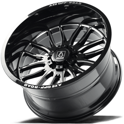 AXE Off-Road Hades 22x12 -44 6X135/6X139.7 (6X5.5) Gloss Black Milled W/ 285/45R22 Lexani LX-Thirty